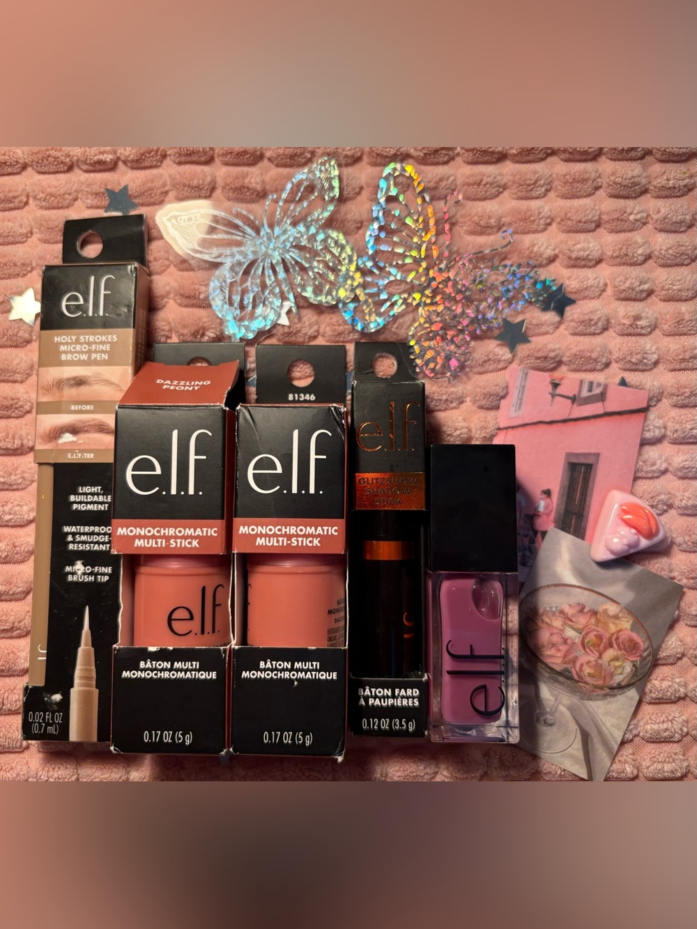 NEW e.l.f. Cosmetics Beauty Bundle – Brow Pen, Eye Stick, Multi Stick & Lip Set